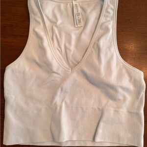 Athleta White Fitted Crop Tank Top